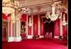 An image of the Throne Room inside Buckingham Palace.