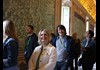 A group of tourists walking through the Hall of Maps inside the Vatican Museums while on tour with The Tour Guy.