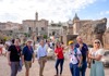 A group of tourists inside the Roman Forum while on tour with The Tour Guy.