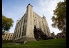 An image of the White Tower inside the Tower of London.