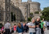 People walking by Windsor Castle