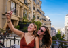 Two women taking a selfie in Montmartre while on tour with The Tour Guy.